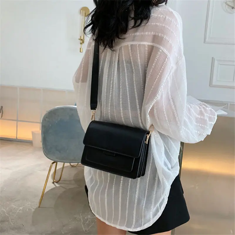 

Shoulder Messenger Small Black Bag 2021 New Fashion Korean Version of Simple Shoulder Bag Trend Net Red Female Bag Senior