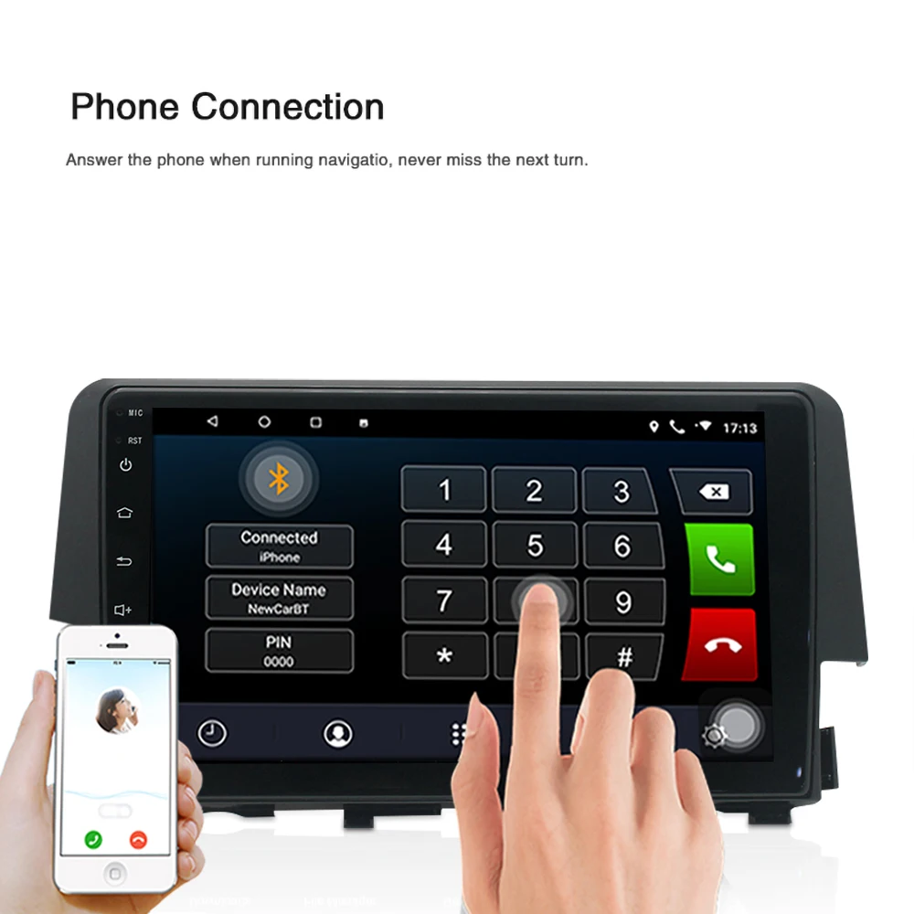 Зеркало с двойным шпинделем и навигацией для автомобиля Honda Civic 2016-2020 Android 10 1