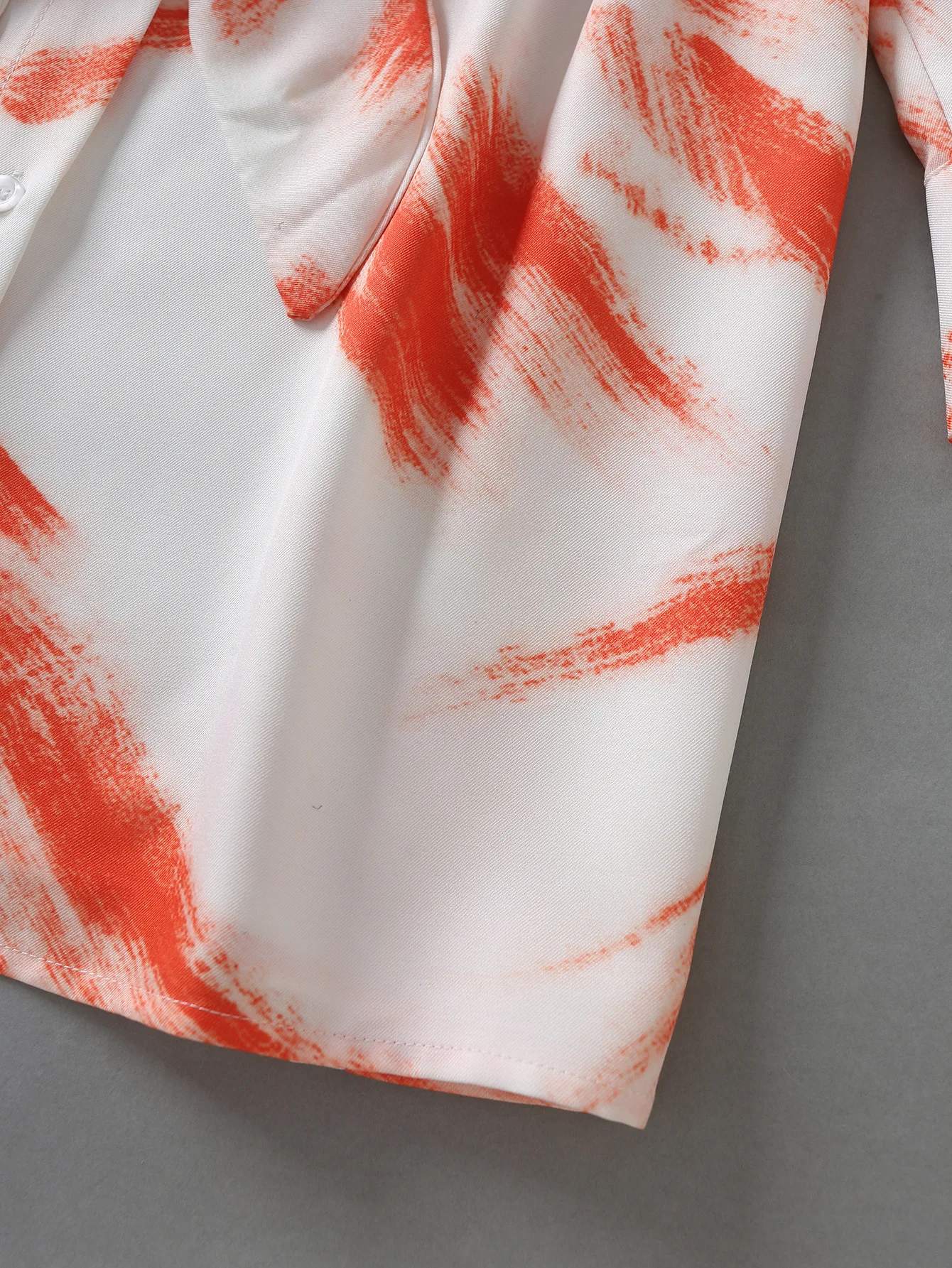 

2021 Spring Autumn Long Sleeve Tie Dye Print Long Shirt Women Casual Loose Turn-down Collar Blouse Women Clothes With Sashes