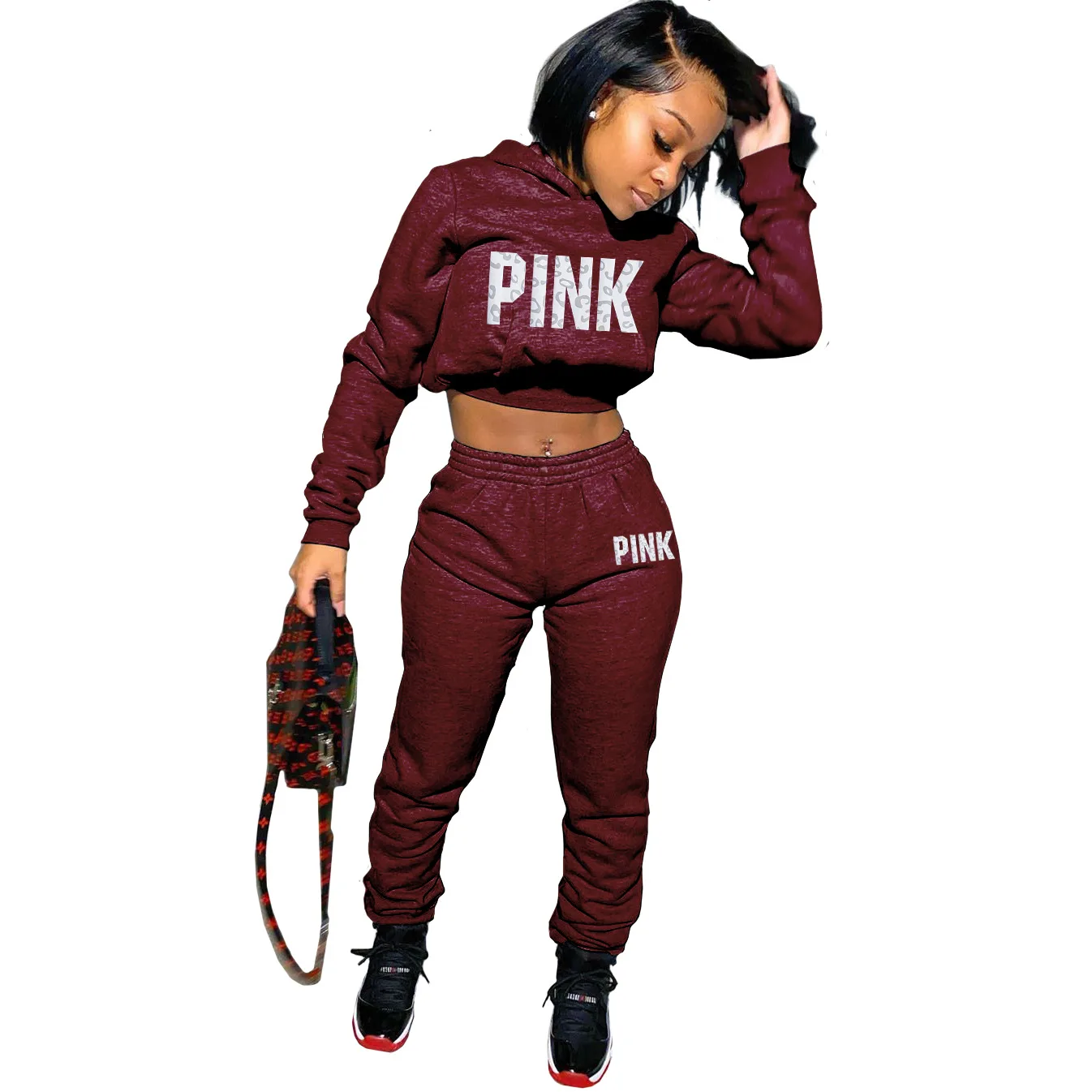 

Fashion casual printed hoodie suit winter suit