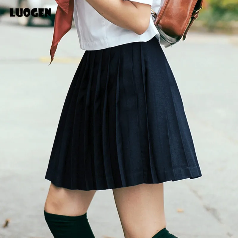 Японская брендовая плиссированная юбка Kawaii с высокой талией школьная аниме для