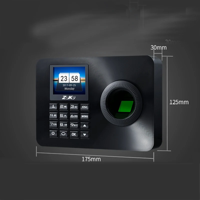 

2020 Latest Attendance Machine English Spanish Indonesian Fingerprint Password Self-service Large Capacity Punch Card Machine