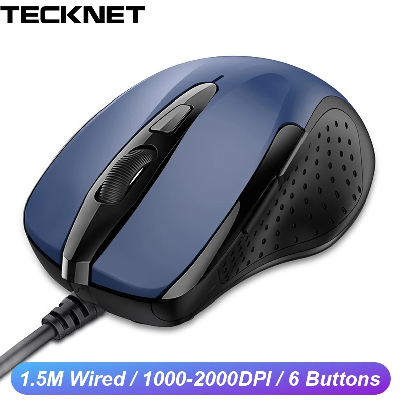 Эргономичная проводная игровая мышь TeckNet с 6 кнопками 1000 / 2000 DPI компьютерная
