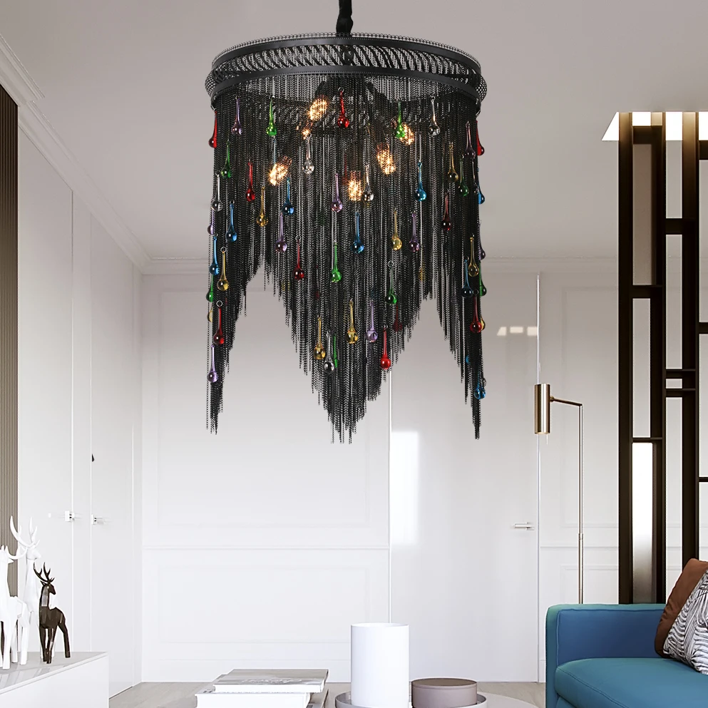 

Modern luxury chandelier lighting powder room kitchen fixture dinner party ceiling lamp bedroom tassel lamp wedding chandelier