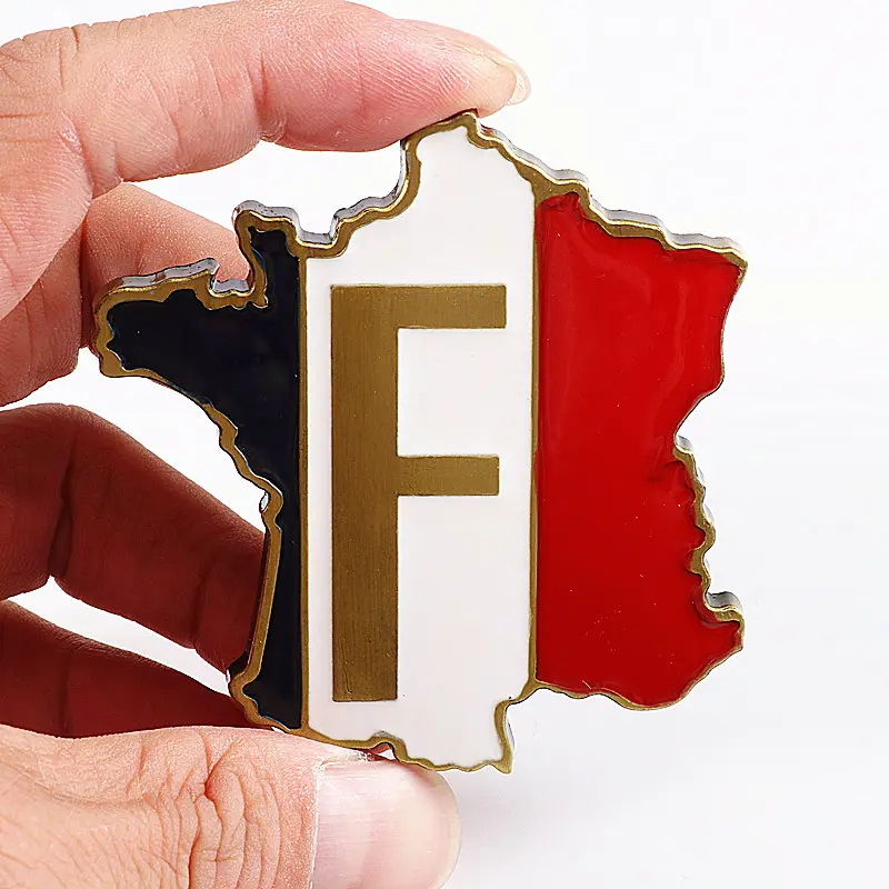 F France Магнит на холодильник сувенирное украшение Франция Великобритания Германия США Нью-Йорк Индия Металлическая магнитная наклейка на холодильник - Цвет: F France