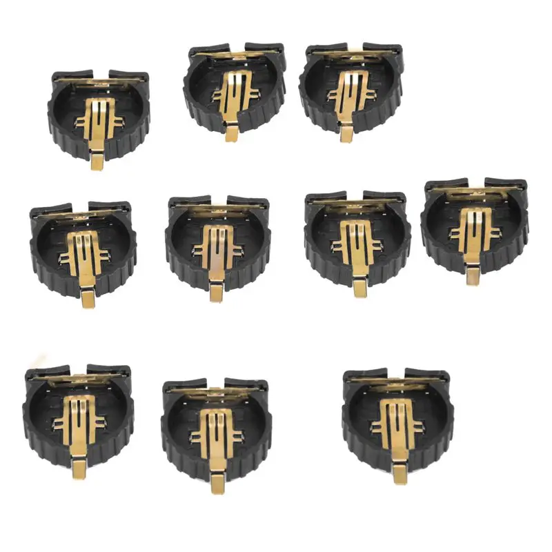 10 шт. чёрный коричневый Пластик Корпус CR1220 кнопочная ячейка Батарея Розетки