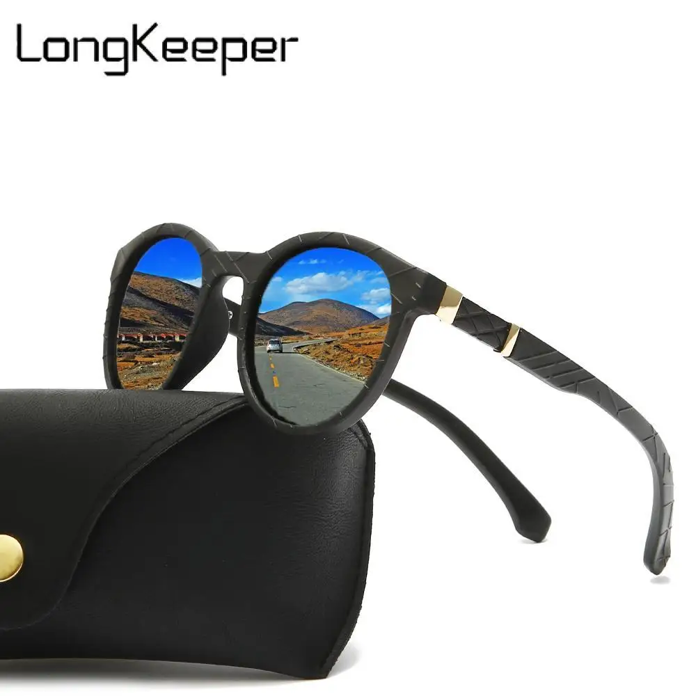 

Солнцезащитные очки LongKeeper TR90 для мужчин и женщин UV-400, поляризационные, для вождения, винтажные круглые, для рыбалки