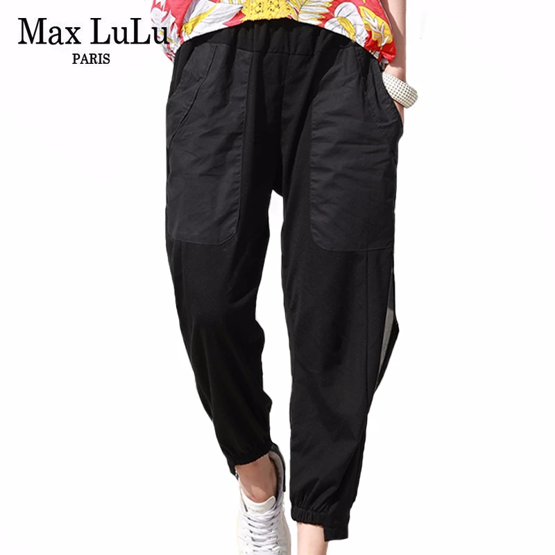 Max LuLu 2020 новые летние корейские модные дизайнерские женские свободные брюки
