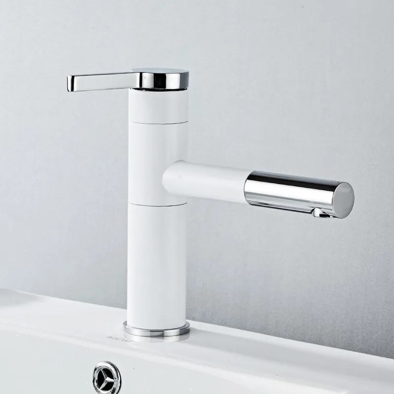 Выдвижные смесители для раковины черный латунный Смеситель в ванной комнате