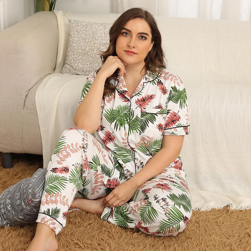 Женский пижамный комплект из 2 предметов Повседневная Свободная Домашняя одежда