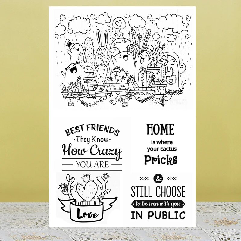 

ZhuoAng Cact Clear Stamps/Silicone Transparent Seals for DIY scrapbooking photo album Clear Stamps