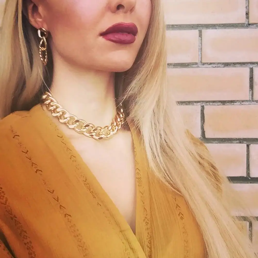 Новые модные золотые Цвет панк винтажные ожерелья для женщин цепочка вечерние