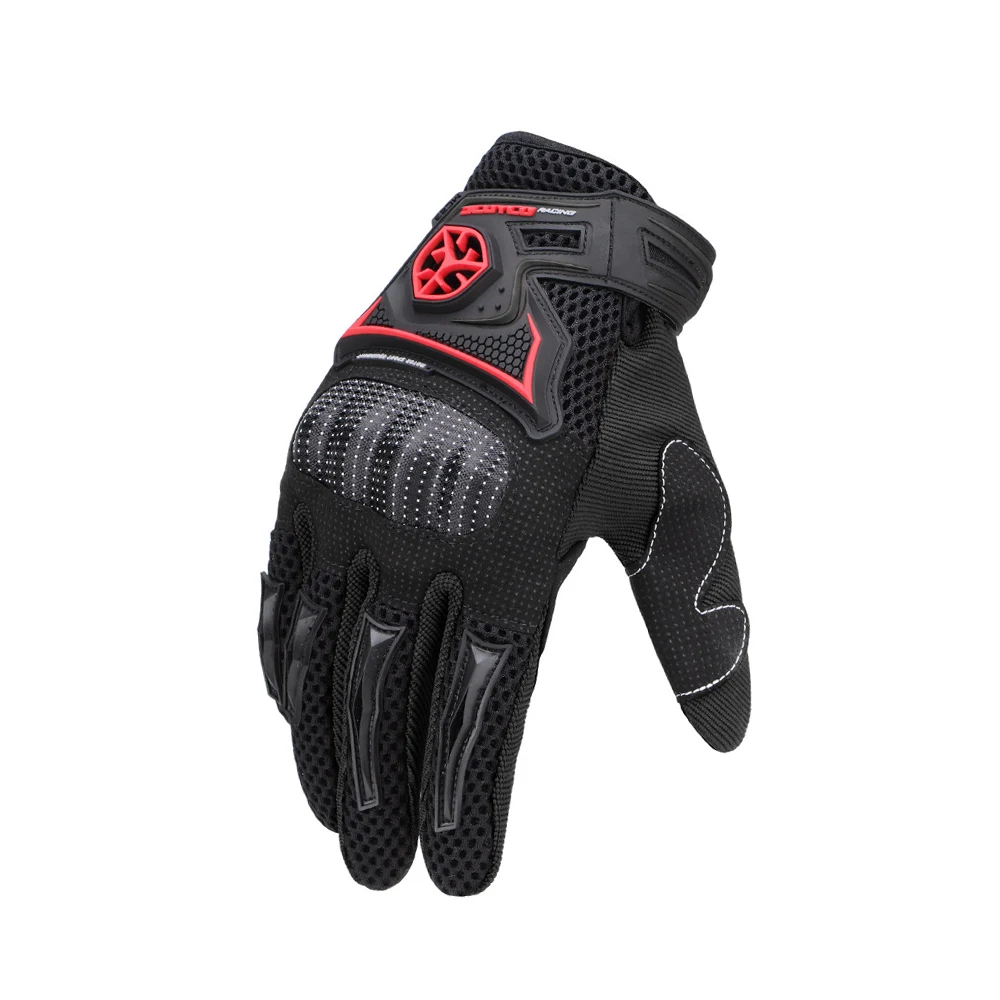 Summer glove black KEMiMOTO зимние теплые мотоциклетные перчатки с сенсорным экраном водонепроницаемые ветрозащитные защитные зимние перчатки мужские Guantes Moto Luvas - Цвет: Summer glove black