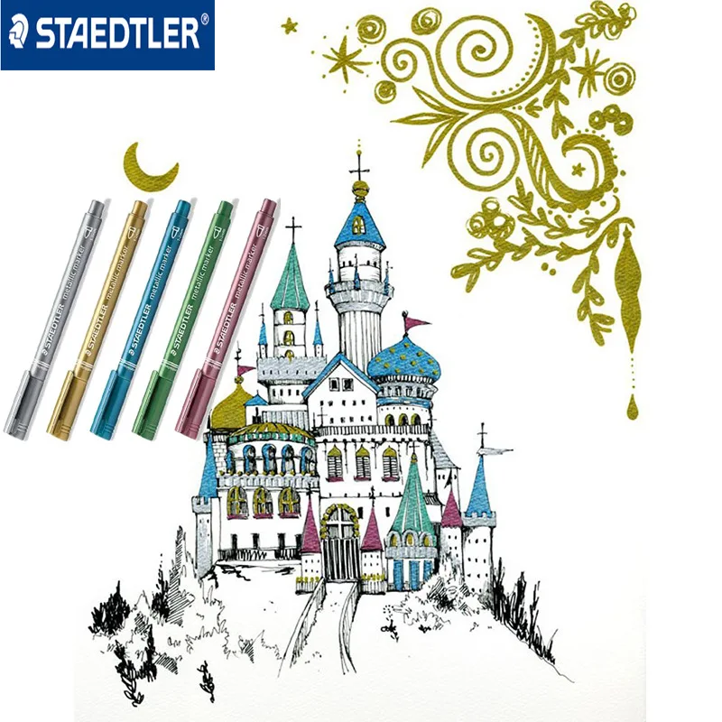 Маркеры STAEDTLER 8323 цветов цвет металлик 5 | Канцтовары для офиса и дома