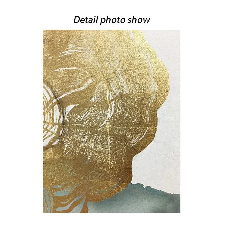 2 Pieces Hand Painted Gold Leaf Abstract Canvas Painting Wall Art Pictures For Living Room Home Decoration Texture | Дом и сад