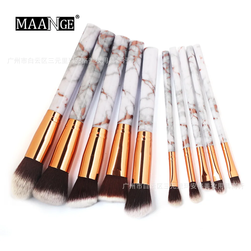 Maange 10 мраморный набор кистей для макияжа кисть глаз инструмент красоты хит