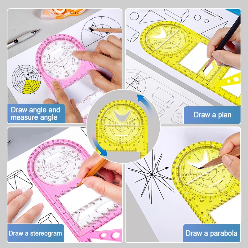 Многофункциональная Геометрическая линейка геометрический шаблон