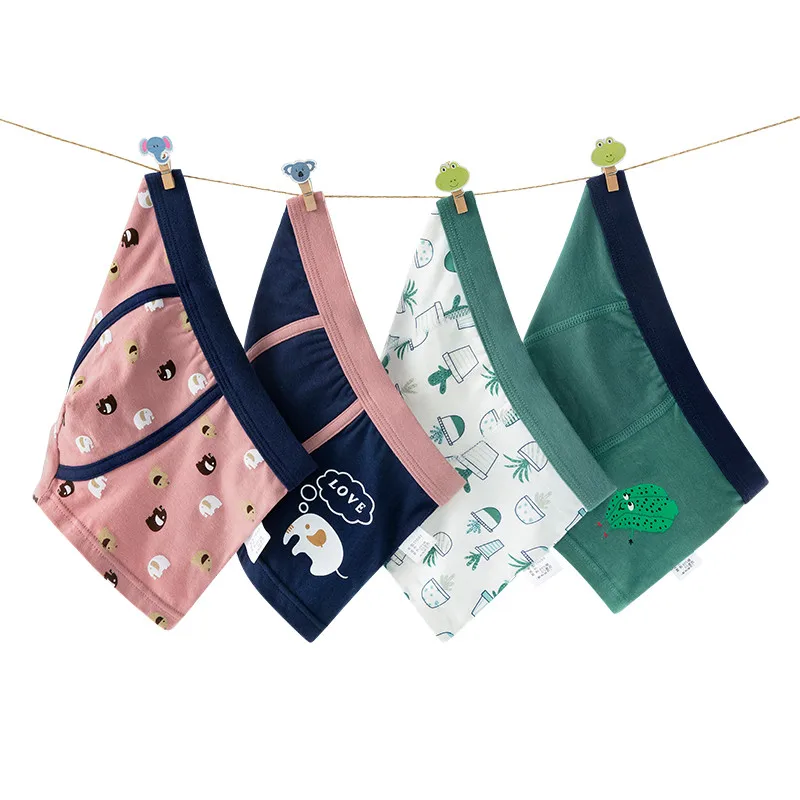 Трусы боксеры для мальчиков 2 шт./партия хлопковые шорты нижнее белье с принтом