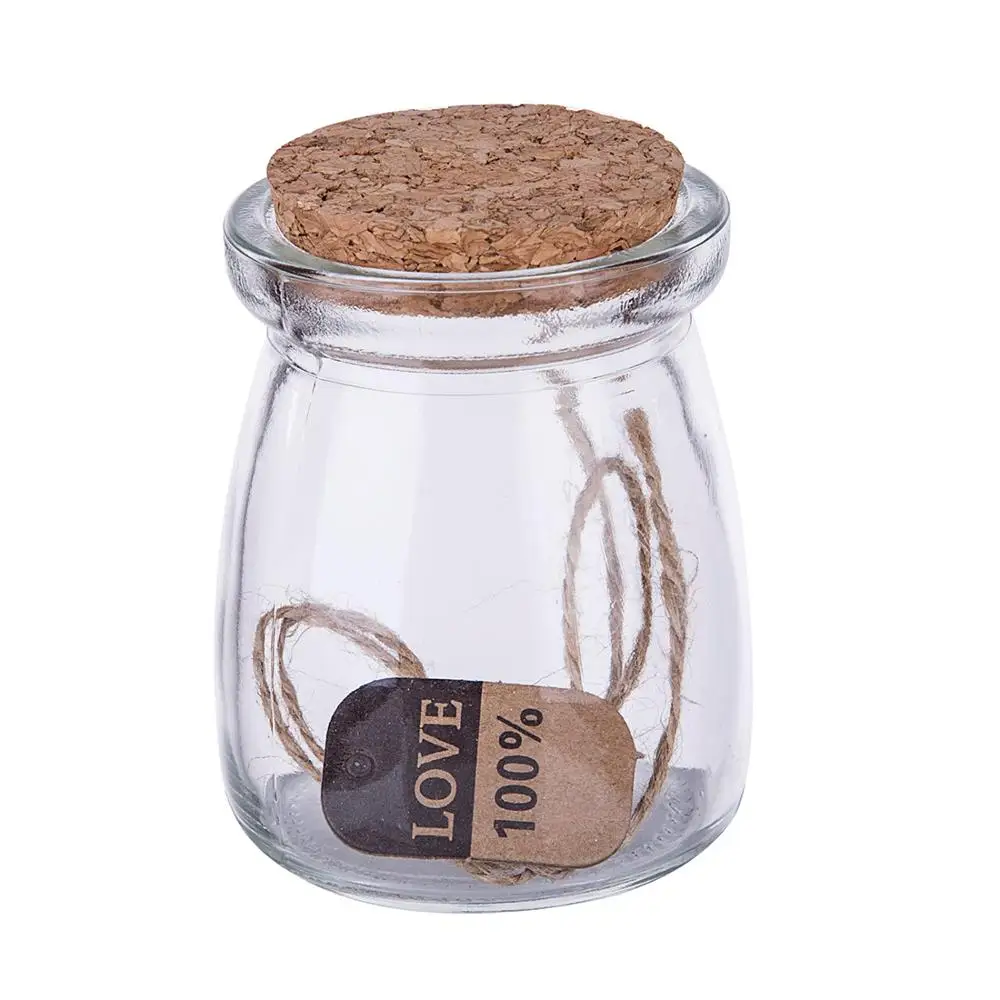 Прозрачная стеклянная бутылка 100 мл с деревянной пробкой 1/5/10 шт. |