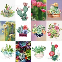 succulent plants cactus diy 5d diamond painting full square and round embroidery mosaic wall art handmade home decor gifts