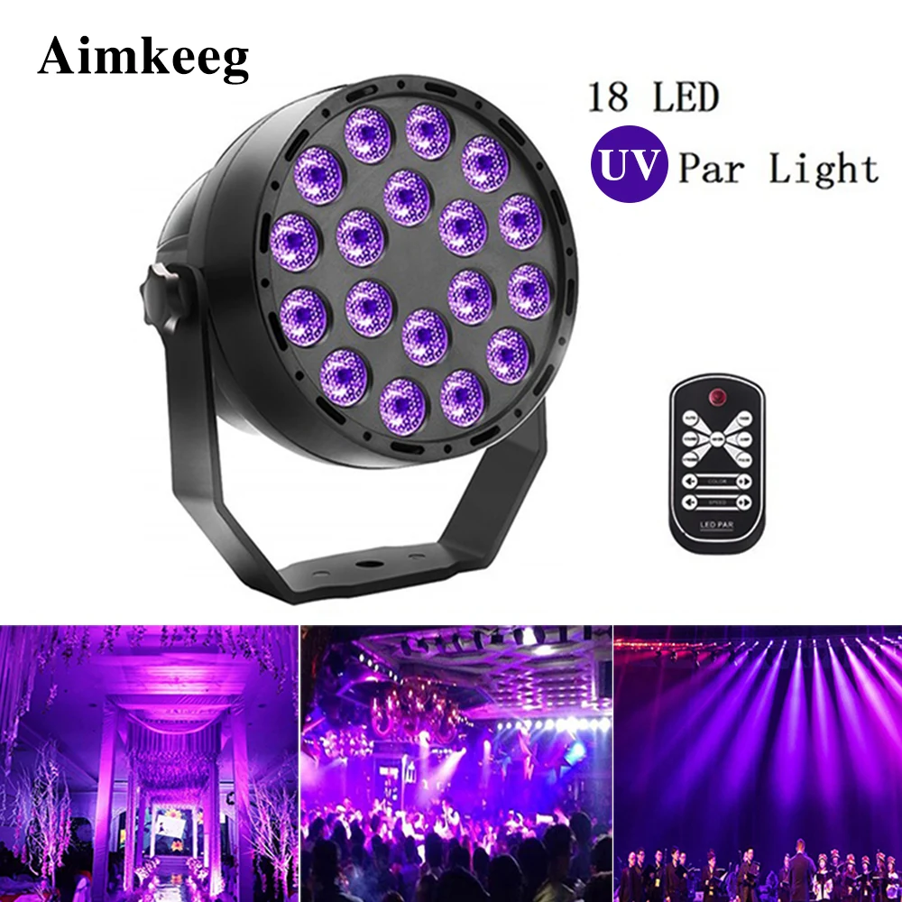 Aimkeeg 18 светодиодный УФ-светильник ing effects профессиональный сценический светильник диско DJ проектор вечерние машины с беспроводным пультом дистанционного управления