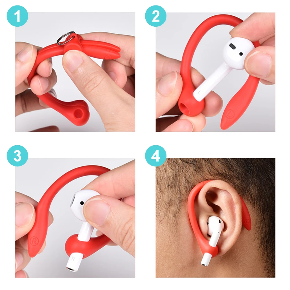 

For Apple AirPods1 2 Pro Anti-lost Ear Hook Eartips Secure Fit Hooks Silicone Wireless Earphone Protective Accessories Protector