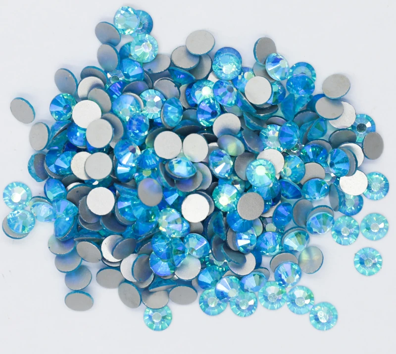 

Аквамарин AB SS3 ~ SS30 без горячей фиксации стразы с плоской задней стеклянной поверхностью стразы для ногтей алмазные стразы для самостоятель...