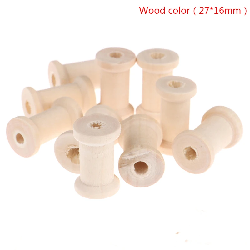 10Pcs/Pack Thread Wire Tools Wooden Bobbins Spools Reels Vintage Style Organizer For Sewing Ribbons Twine Wood Crafts | Дом и сад