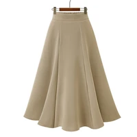 elegant skirt women fashion high waist zipper skirts office clothing midi skirts autumn winter