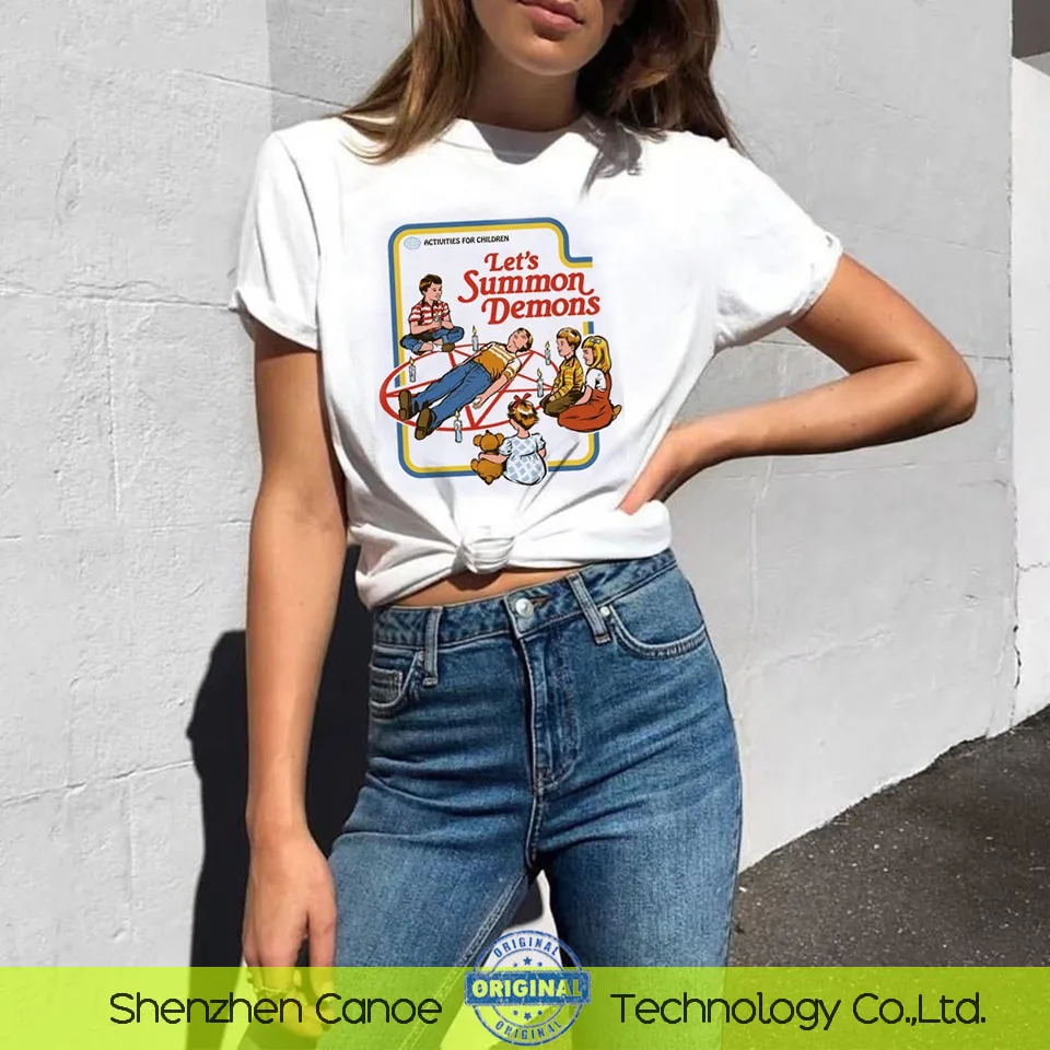 Женская Винтажная Футболка 90s американская история ужасов футболка сатана