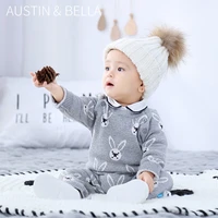 baby spring and autumn jumpsuits 6 24m boy baby one pieces gray baby clothes girls clothes baby rompers bodysuits sweater