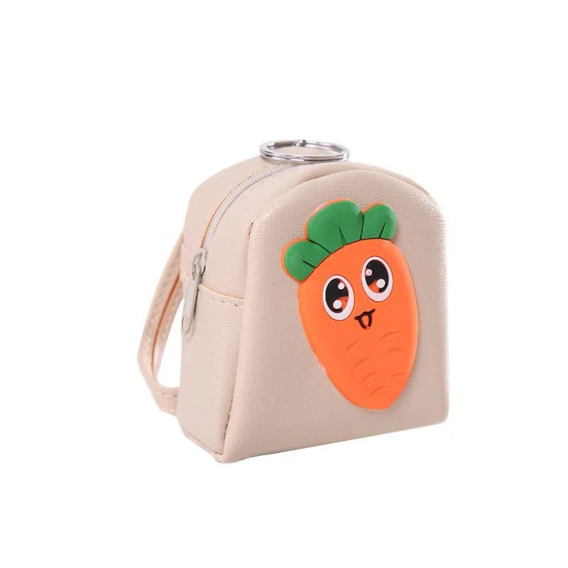 

New Kawaii Carrot Cartoon Small Coin Purse Zipper Storage Bag Key Card Money Home Travel Bag For Girls Boys Wallets Coin Bags