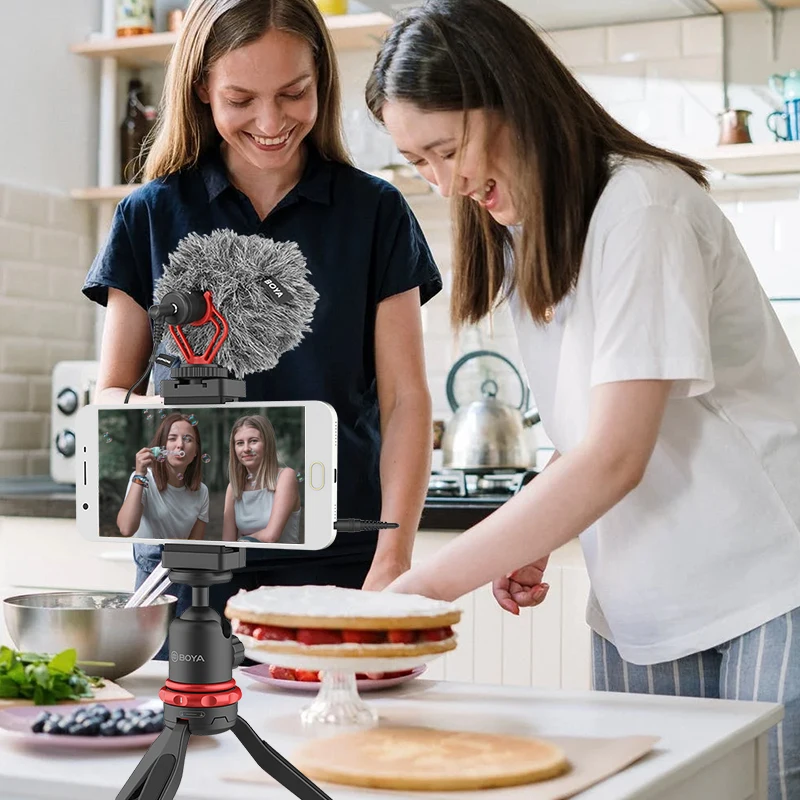 BOYA видео Запись микрофон светодиодный светильник штатив Зажим для телефона