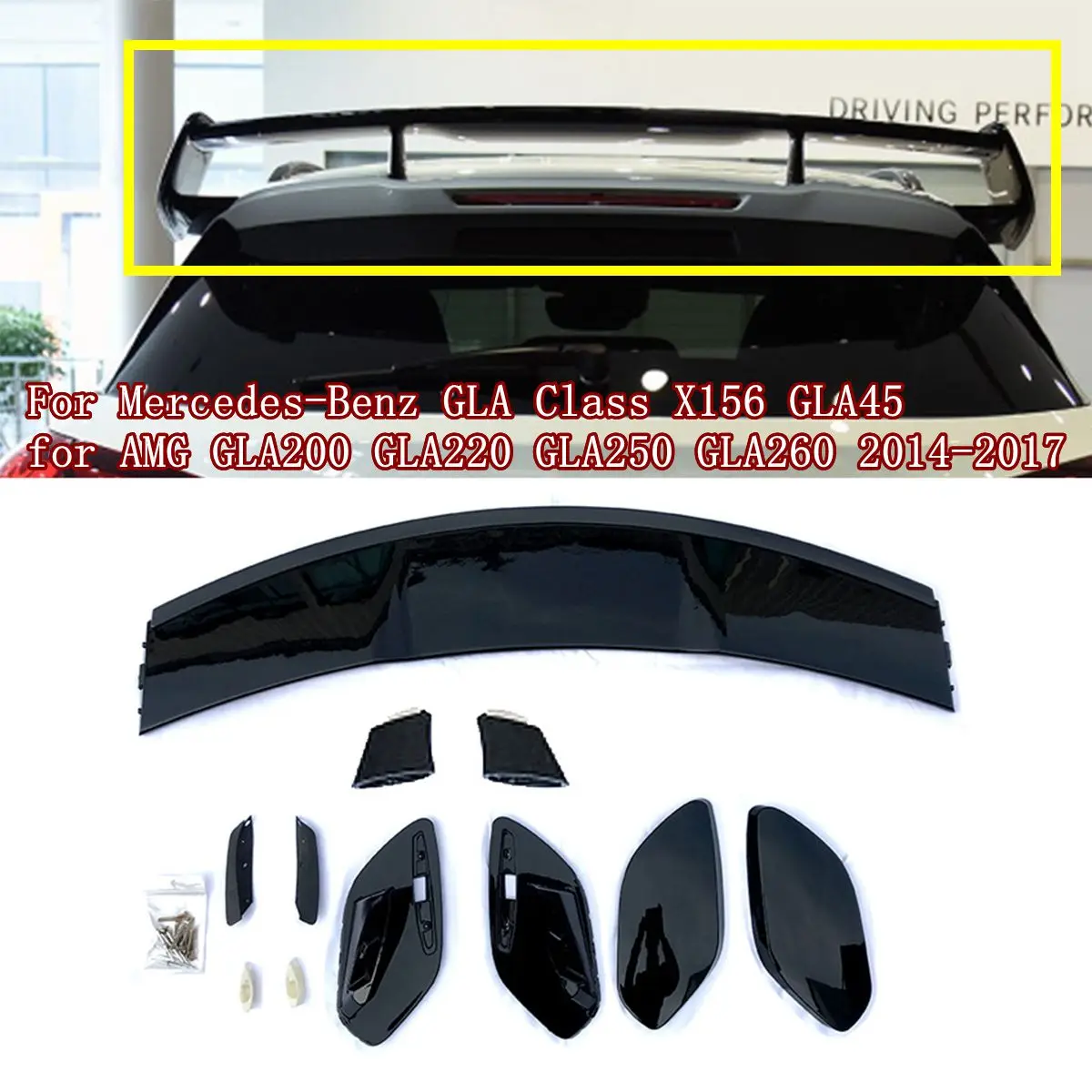 

Rear roof spoiler For Mercedes-Benz GLA X156 GLA200 GLA220 GLA250 GLA45 AMG 2014 2015 2016 2017