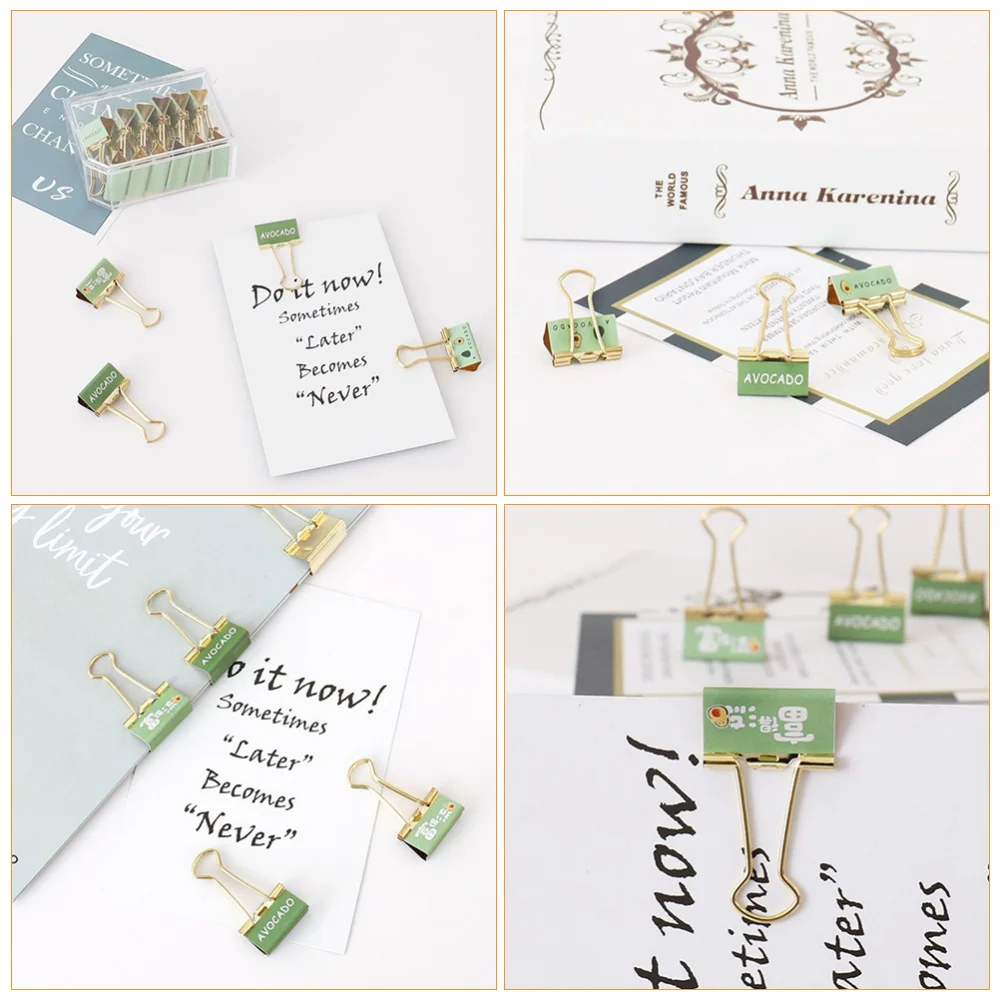 

12Pcs Metal Binder Clips Paper Document File Organizing Clips Tickets Clips