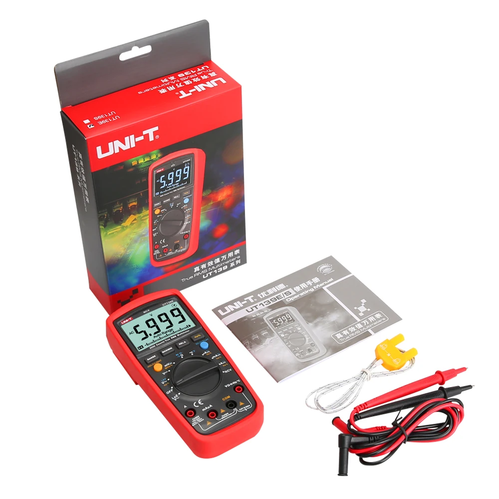 

UNI-T UT139E True RMS Digital Multimeter Auto Range Handheld 6000 Count Tester Probe LPF Pass Filter LoZ Low Impedance Input