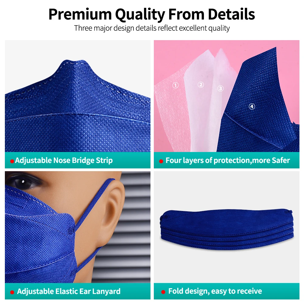 Elough 4D FFP2 Mascarillas FPP2 Homologadas FP2 6 цветов взрослая KN95 маска для рыбы CE FFP2Mask 4-слойная FFP3 FFP