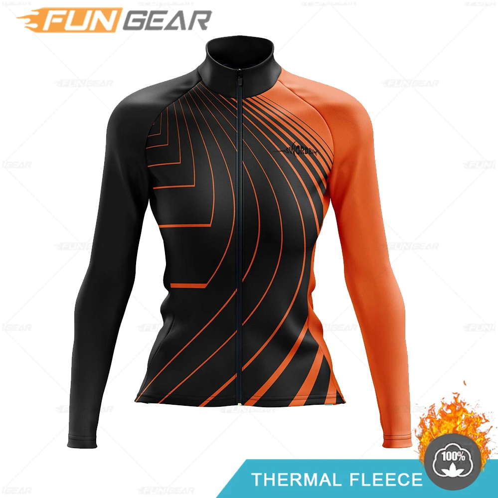 

2022 New WOMEN Winter Cycling Clothing Long Sleeve Rally Jersey Set Thermal Fleece Maillot Ropa Ciclismo Invierno Keep Warm