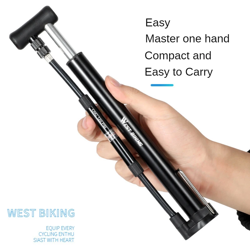 WEST BIKING Bicycle Pump High-pressure Barometer Inflatable Tube Vertical Ride Equipment Practical Convenient Air for Bike | Спорт и
