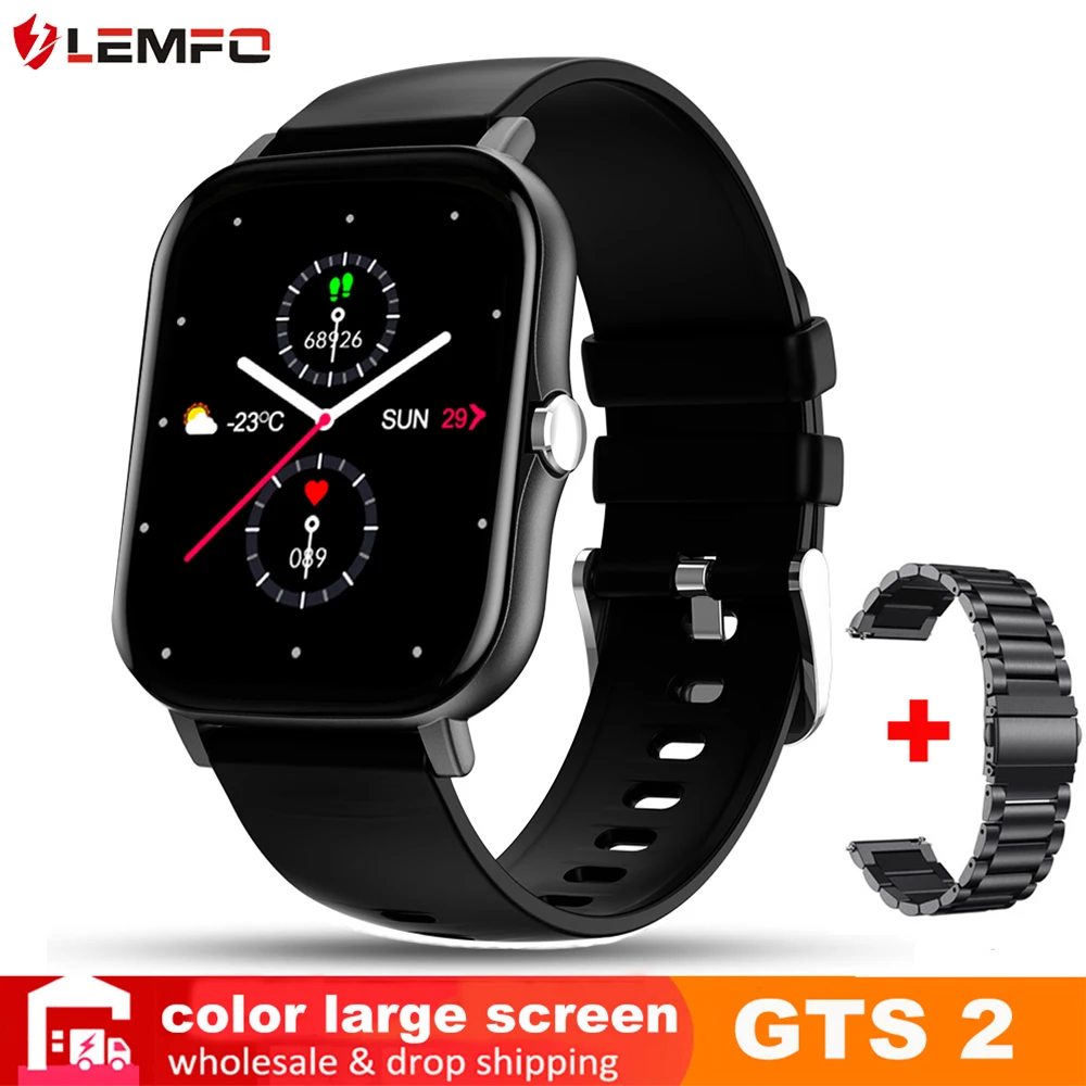 

LEMFO GTS 2 Smartwatch 2021 IP68 Waterproof 1.7 inch DIY Dial 15 Days Standby Fitness Sports For amazfit gts 2 Smart Watch Men