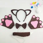 Плюшевые повязки на голову с лисьими ушками для вечевечерние для взрослых девочек и мальчиков, Подарочные повязки для волос с животными для косплея, для Хэллоуина, Рождества, дня рождения, Пурим