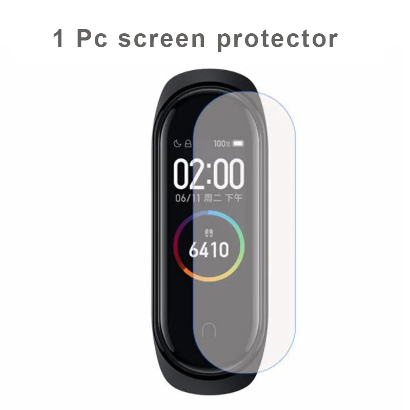 Для mi band 4 Браслет Силиконовый сменный ремешок для Xiaomi mi Band 3 4 Ремни Аксессуары для mi 3 ремень - Цвет: Protective film