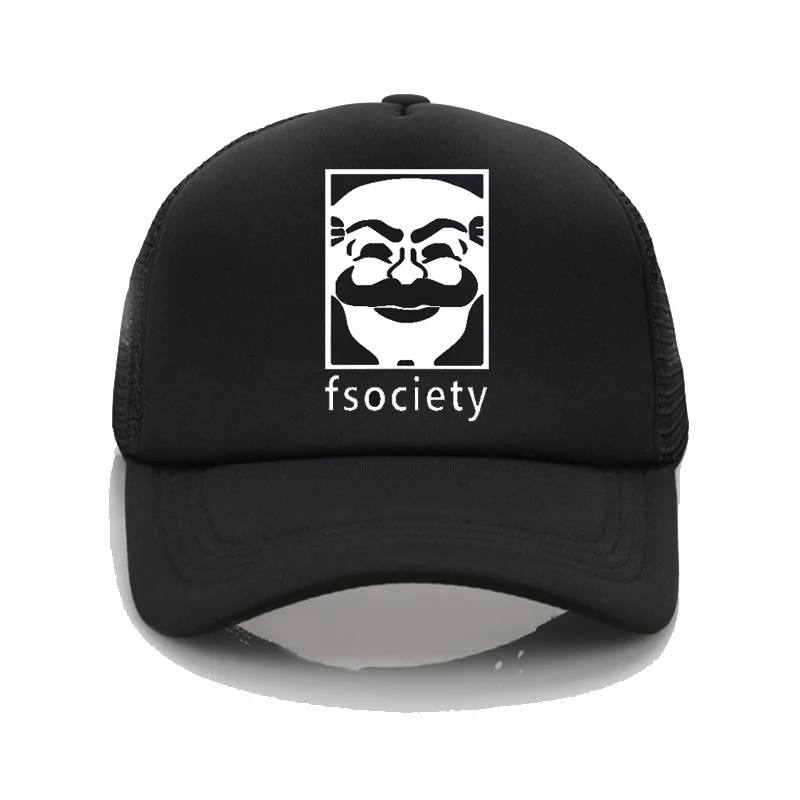 

Mr Robot Fsociety pattern printing net cap baseball cap Men women Summer Trend Cap Youth Joker sun hat Beach Visor