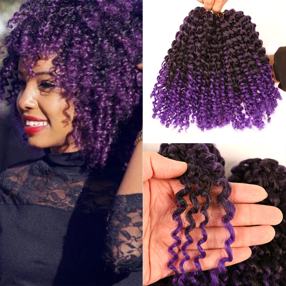 

Marley Bob Hair Extensions Braids Ombre Braiding Hair Synthetic Crochet Braids Hair 8" Afro Kinky Curly Twist Hair Marley Braids