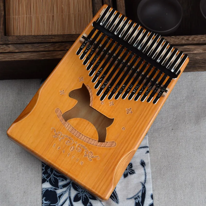17 клавиш черный стильный Kalimba большой палец фортепиано красное дерево корпус