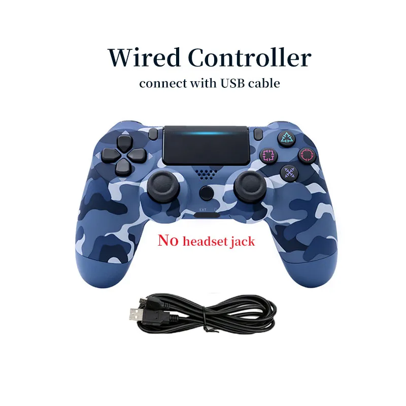 BLUE CAMOUFLAGE 1 USB проводной контроллер для PS4 Геймпад для Play Station 4 контроллер для Dualshock 4 геймпад для PS4 консоли с двойной вибрацией - Цвет: BLUE CAMOUFLAGE 1