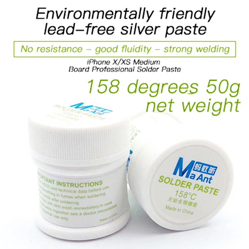 Ma Ant Professional 158 183 Degree Lead Free Leaded Middle Layer Special Solder Paste for iPhone X XS Max Medium Low Temperature |
