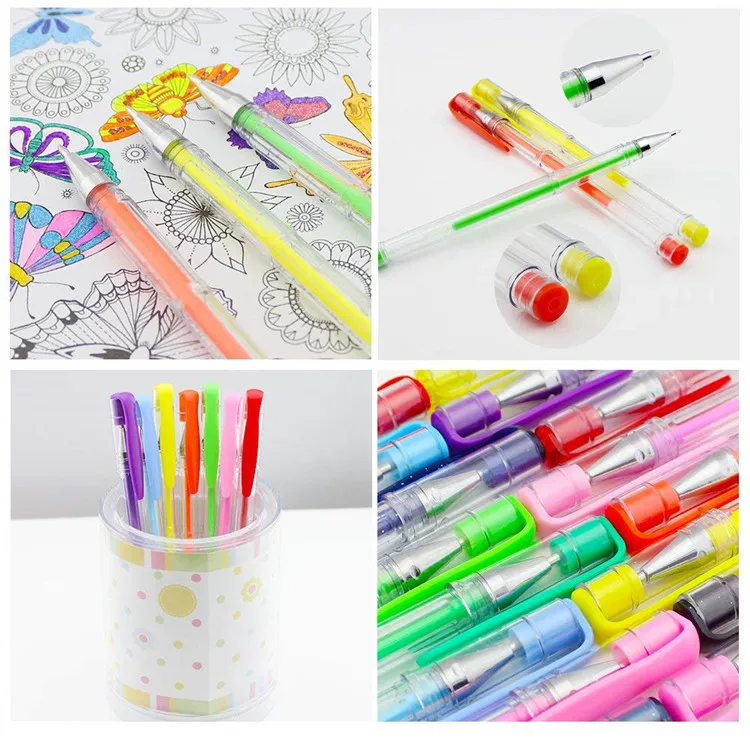 

100 pcs Gel Pens Glitter Pastel Rainbow With Glitter Metallic Neon Swirl Colors