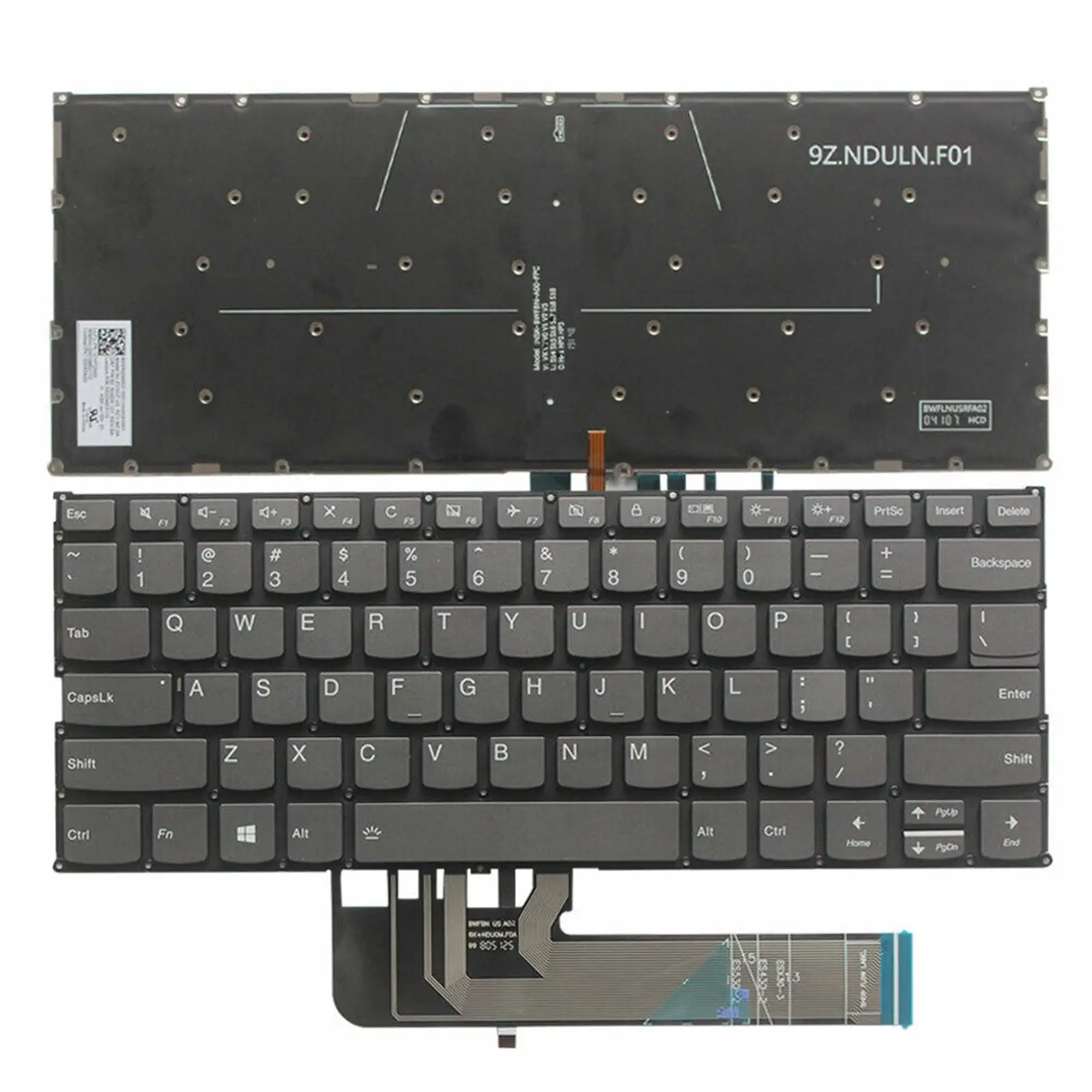 

For Lenovo Yoga 730-13IKB 730-13IWL 730-15IKB 730-15IWL Keyboard US PD4SB-US Black 1pc