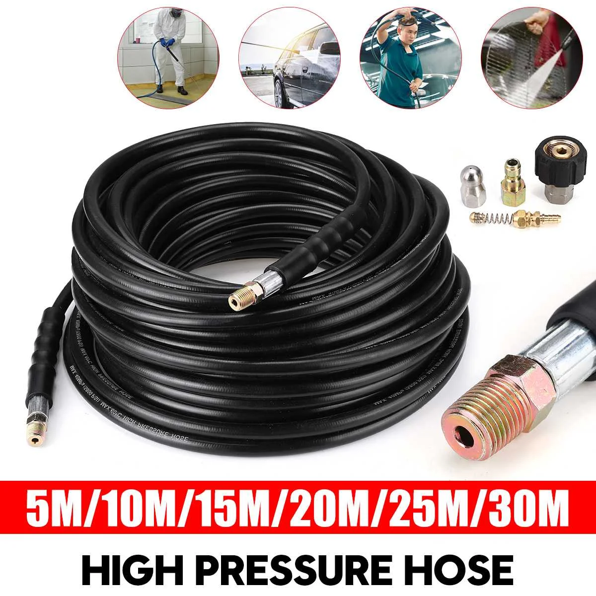 

5~20 meters High Pressure Washer Hose Pipe Cord Car Washer Water Cleaning Extension Hose Water Hose For Karcher Pressure Cleaner